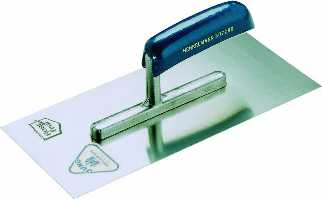 Truelle de lissage pour enduits et plâtre en inox 280 mm manche courbé