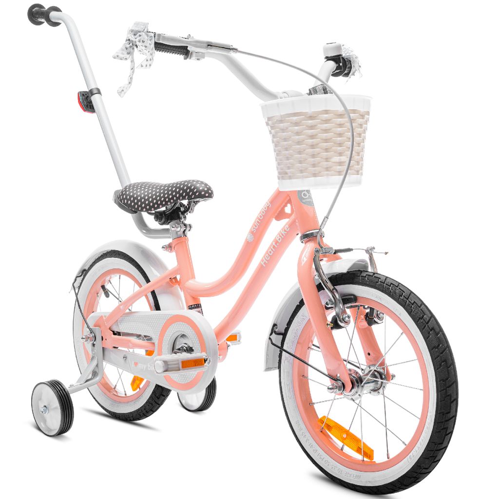 Rower dla dziewczynki 14 cali 3-5 lat Heart Bike morelowy Zdjęcie produktu 