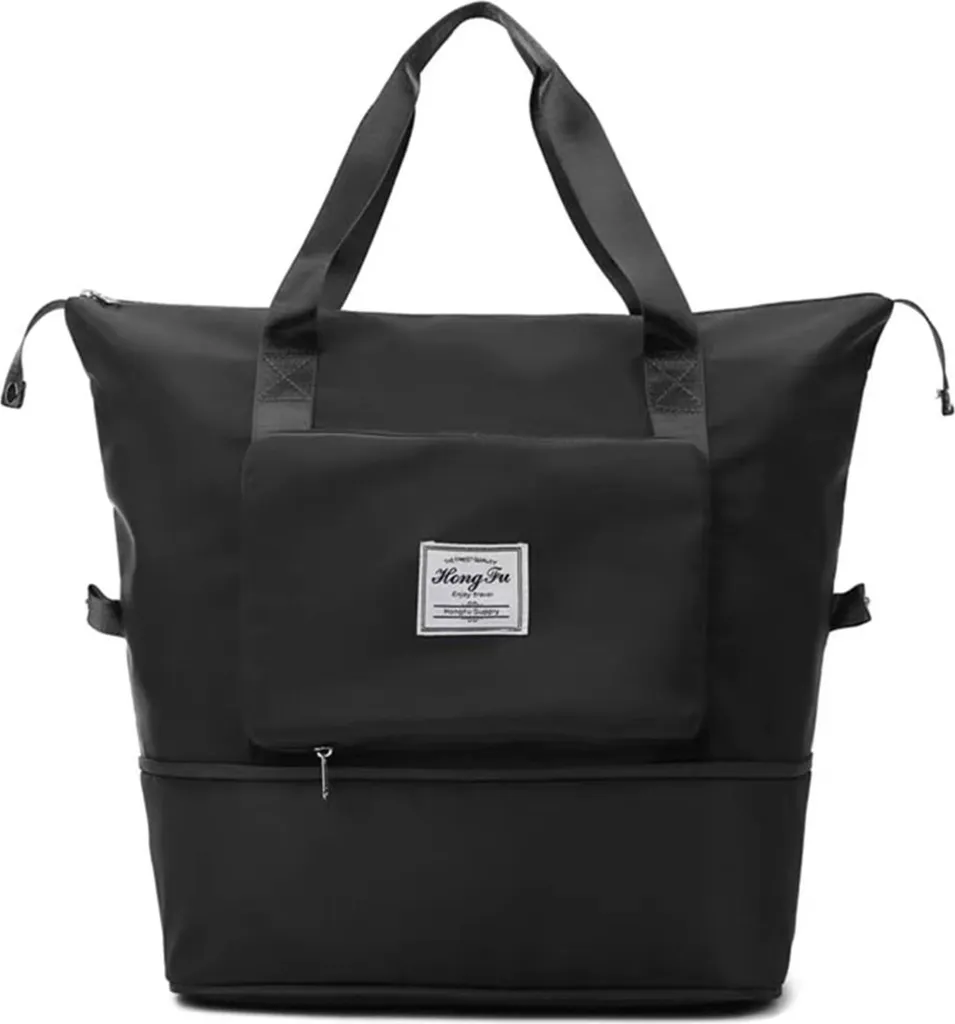 Borsa da viaggio pieghevole, borsa per il bagaglio a mano, impermeabile, borsa da viaggio leggera - BAGPLUS Nero