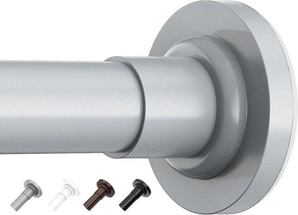 Tringle extensible pour rideaux de douche et fenêtres grise 226cm
