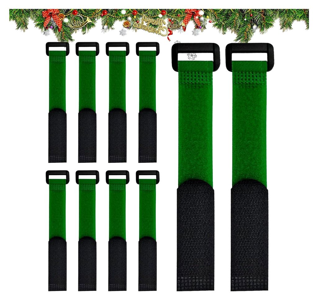 Clips für Girlanden an Treppen | 10 verstellbare Bänder für Kränze | Nylon-Kabelriemen für Garten und Außenbereich, Eingangstür, Treppe, Kro...