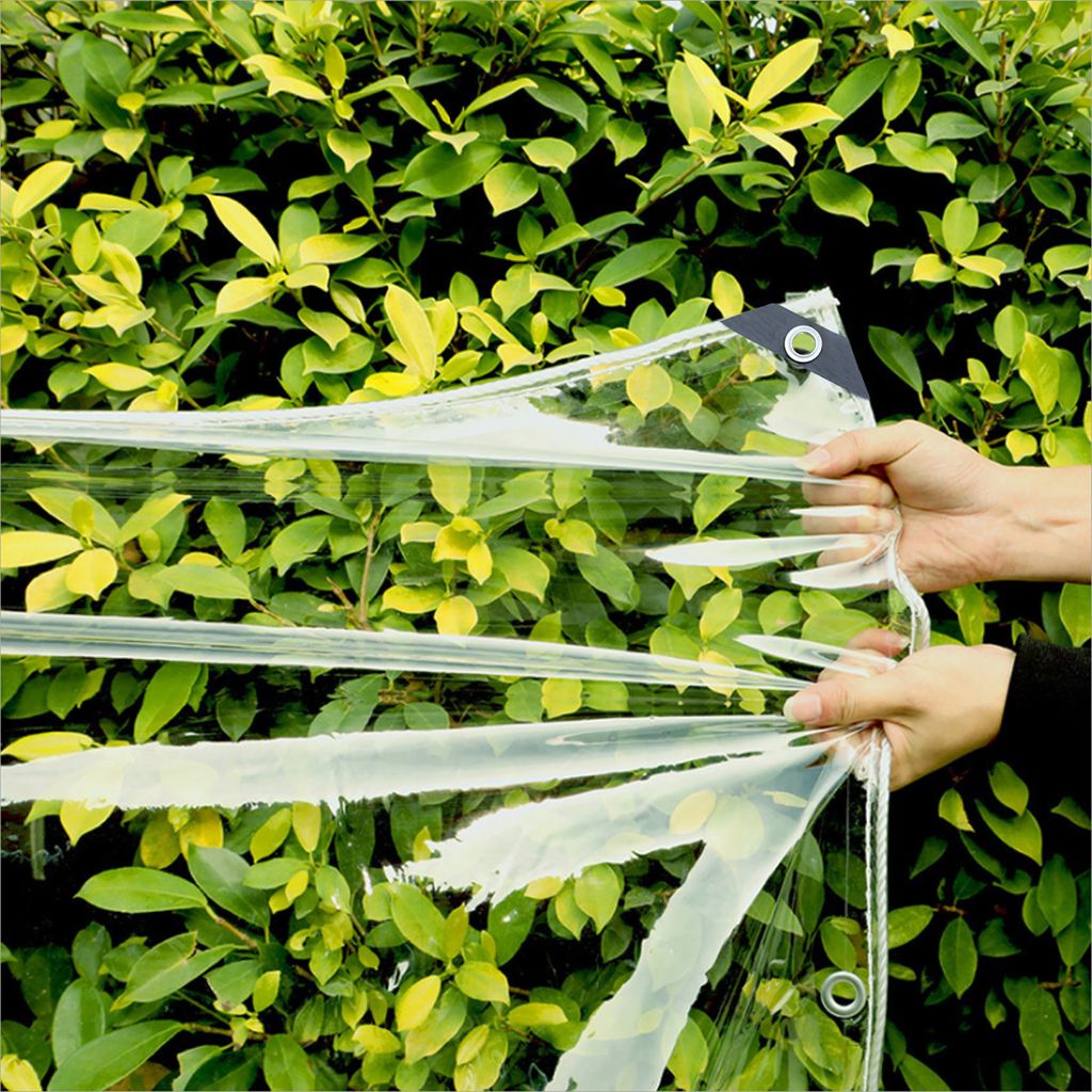 Topchances Wasserdichte Transparent PVC Plane mit Ösen, Produktbild 3