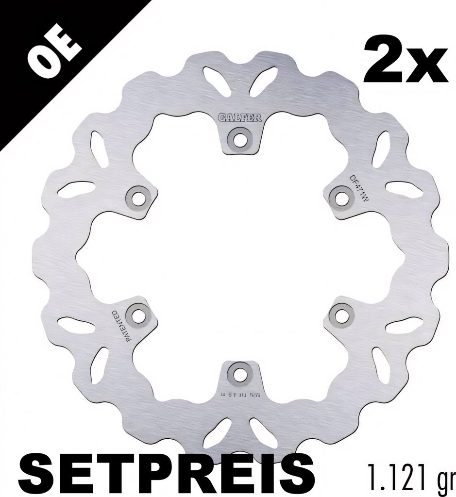 Bremsscheibe Set Galfer 2x DF471W WAVE starr vorne 267x5mm für Yamaha FZX L RD LC SRX XJ F XV Virago FZ Genesis A C N S 350 - 1100 ccm Bj. 1983 ...