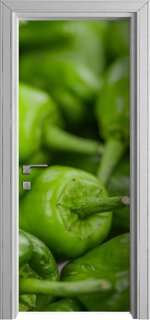 Tür Selbstklebende 80x210 cm Türfolie Türtapete Klebefolie - grüner Pfeffer