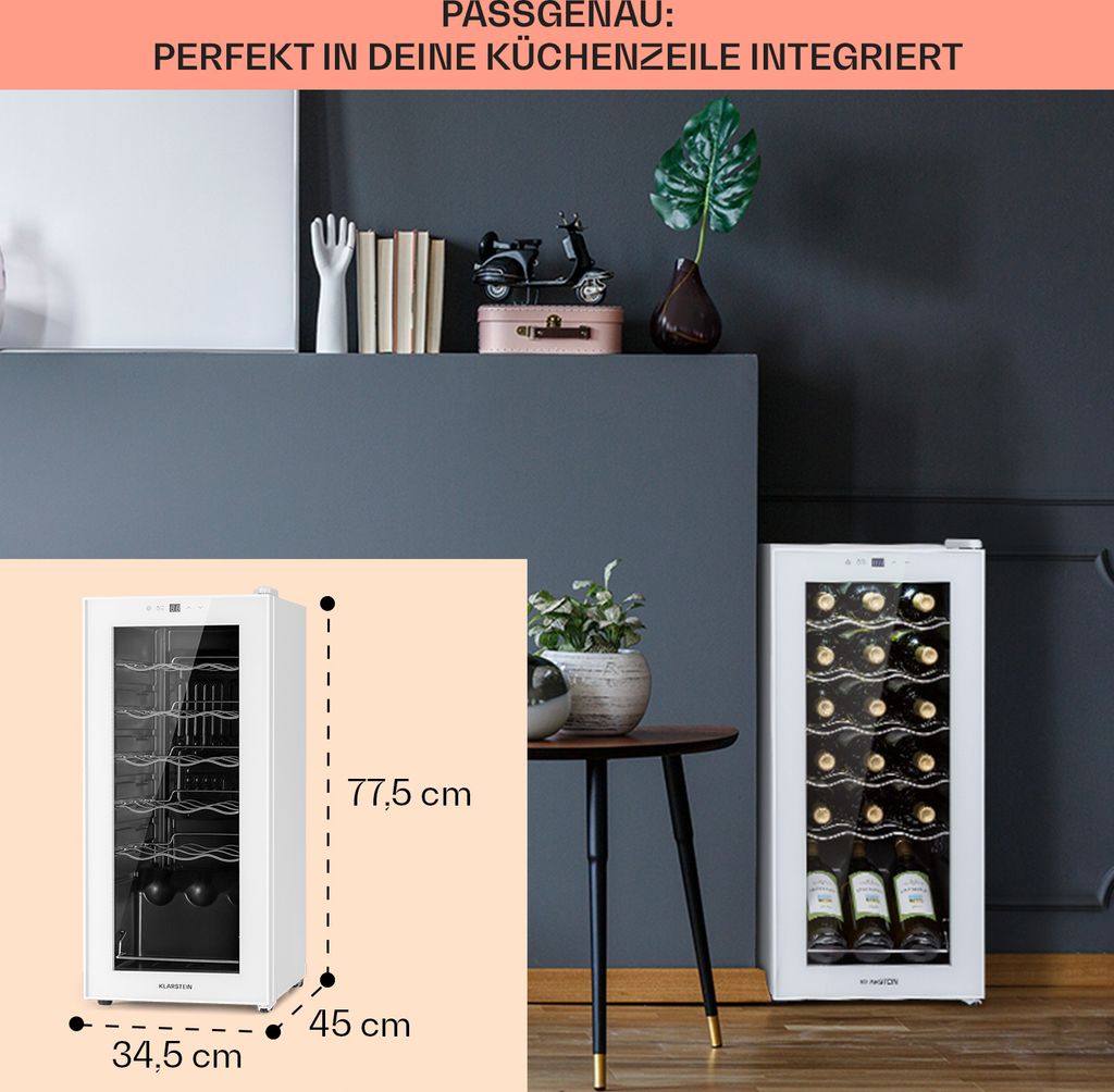 Klarstein Weinkühlschrank, 1 Zonen Getränkekühlschrank Produktbild 6