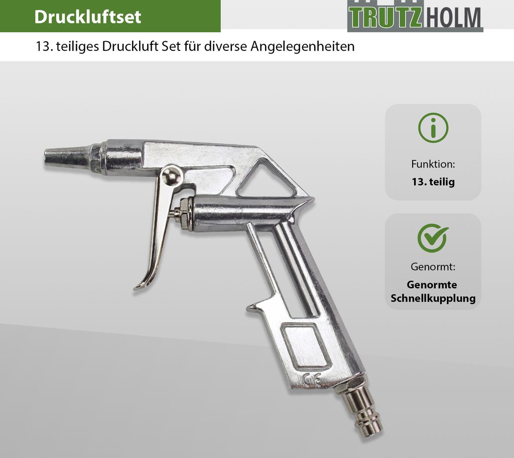 Druckluft Set Reifenfüller Ausblaspistole Farbspritzpistole Produktbild 2