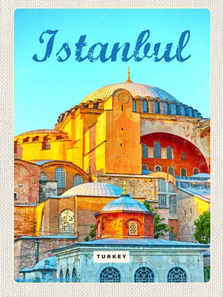 vianmo Holzschild 40x30 cm Istanbul Turkey Bild Urlaub Bildmotiv Reisemotiv Straße Stadt