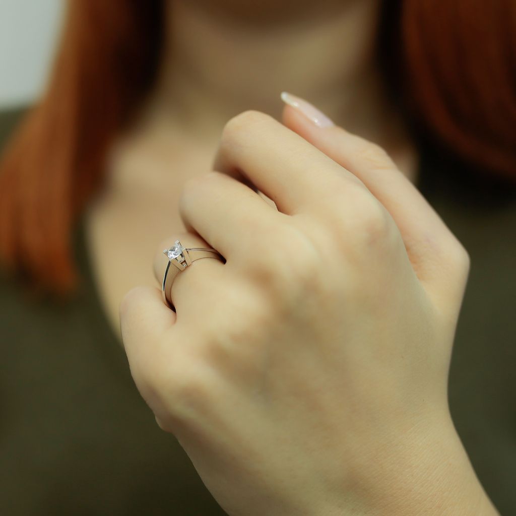 0,26 Carat Diamant Solitär Ring Meisterwerk 14 Karat Weißgold