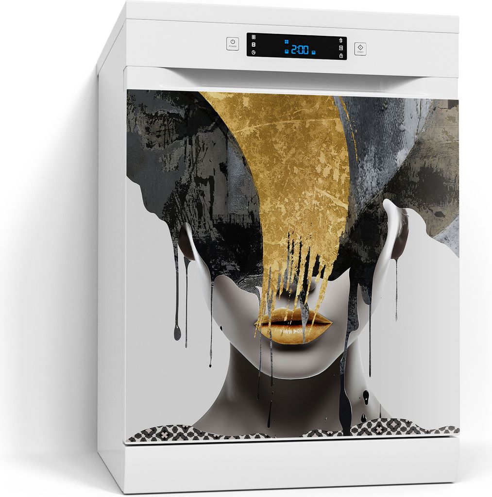 DEQORI Magnetmatte Spülmaschine beschreibbar 60x60 cm 'Goldener Schimmer' Magnetfolie