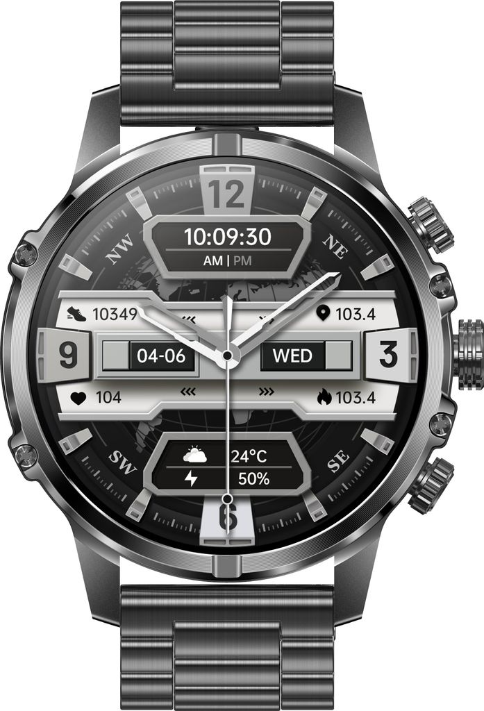 INF Smartwatch CF53 Schwarzer Stahl