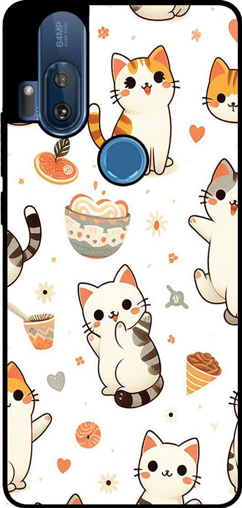 Smartphonica Phone Case Fit für Motorola One Hyper mit Katze drucken - TPU zurück Abdeckung Fall Katze Design