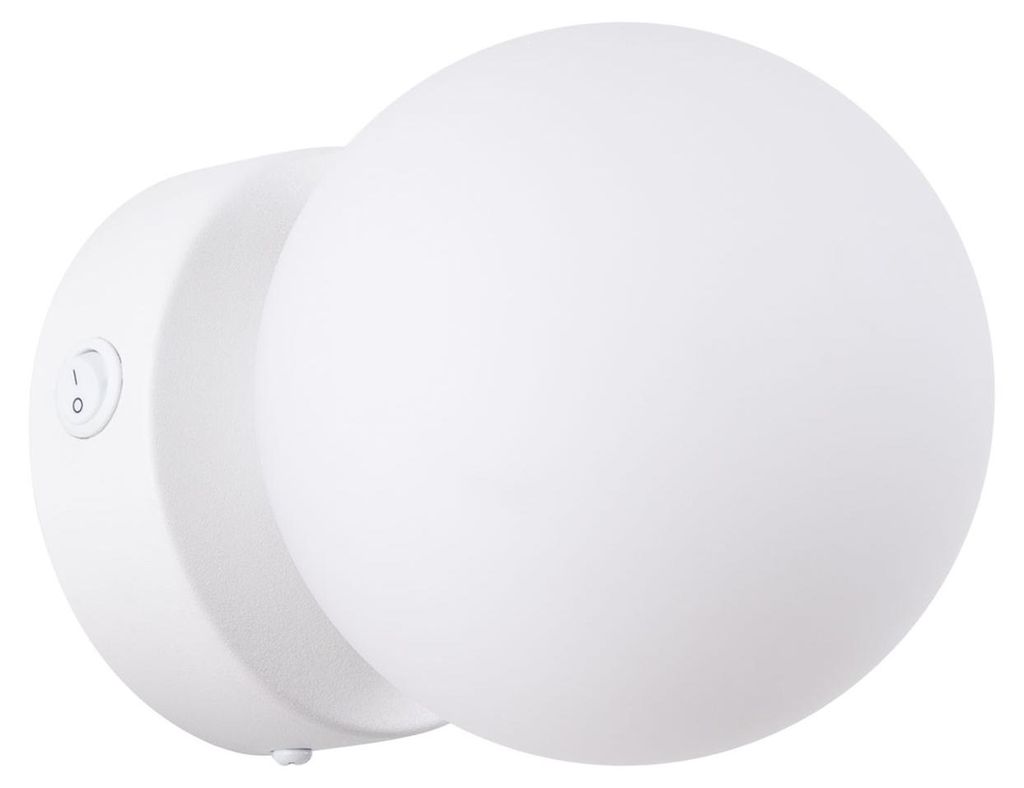 Wandlampe mit Schalter Metall Glas Weiß G9 Kugelschirm rund Modern