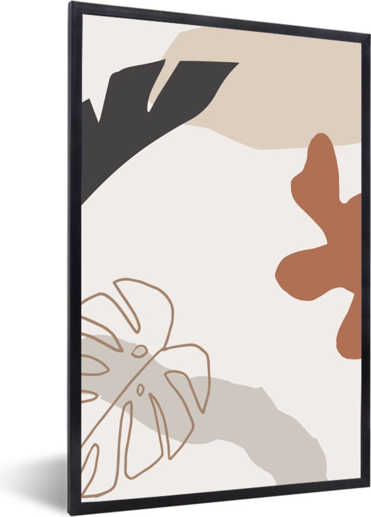 MuchoWow Gerahmtes Poster Sommer - Blätter - Farbe - Weiß 20x30 cm - Poster mit Schwarzem Bilderrahmen Wandposter Rahmen Foto Bilder - Drucken ...