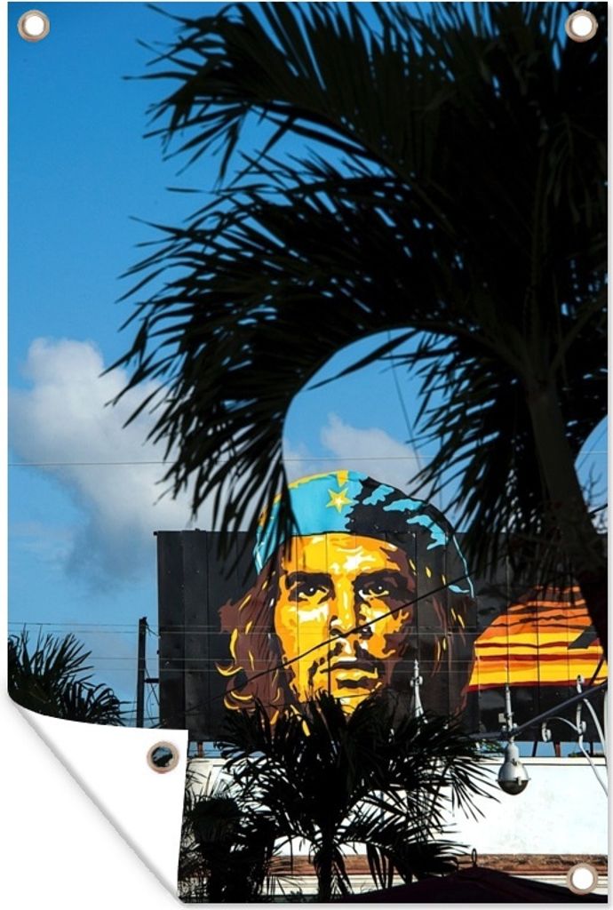 MuchoWow 60x90 cm Outdoor-Poster Gartendeko Sichtschutz Garten Poster für den Garten Porträt von Che Guevara in Ceinfuegos