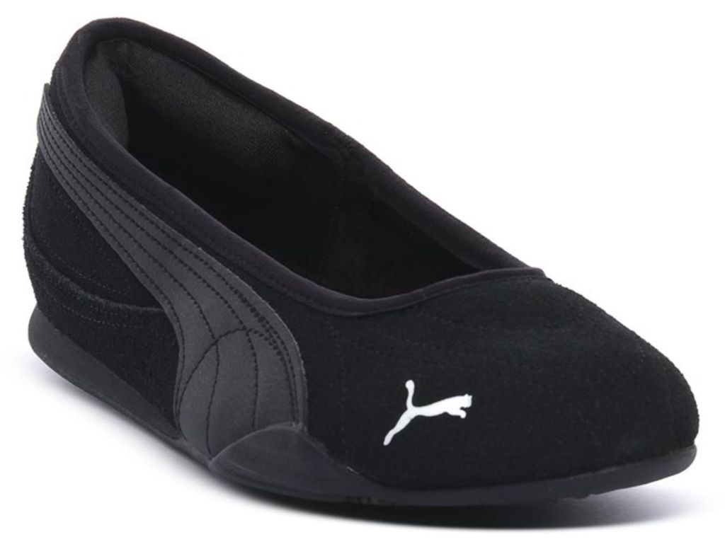 Puma Catch Soleil Ballerina SD - Damen Slipper Sommer Schuhe Suede Schwarz 406310-01 , EU 38 UK 5