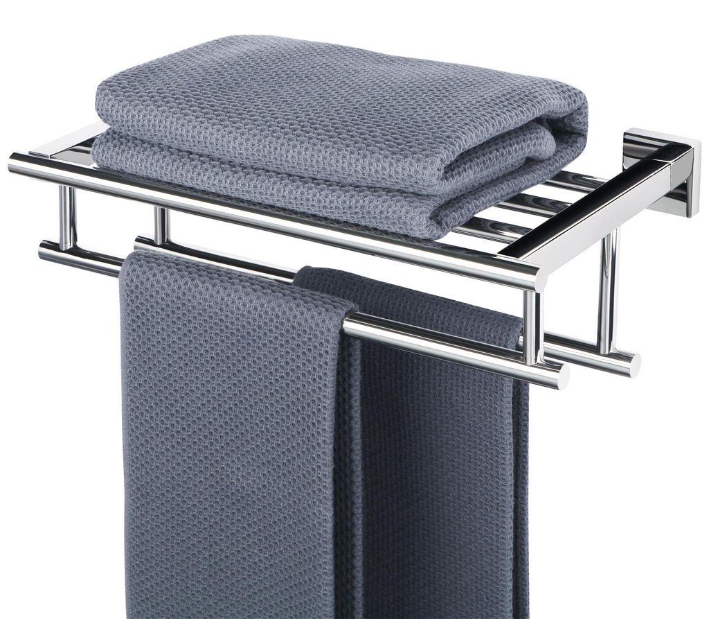 Wandhandtuchhalter 40 cm - Doppelter Handtuchhalter Poliert Produktbild 