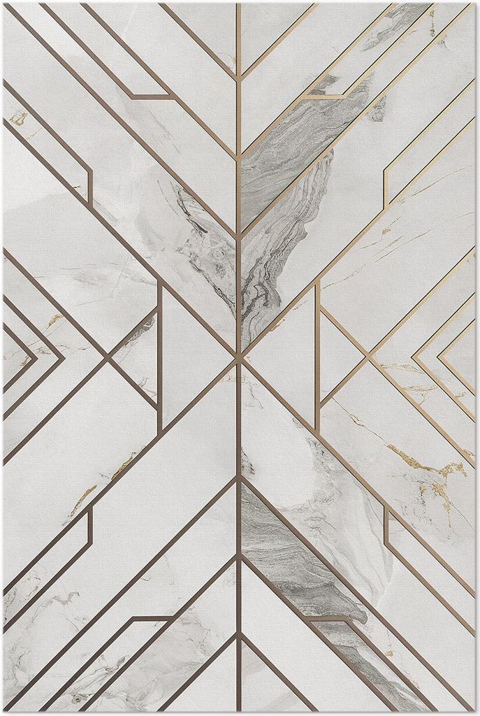 Modernes helles Mosaik aus Steinfliesen – Vinyl Fußmatte – 140x210 cm – Rutschfest, Pflegeleicht & Langlebig