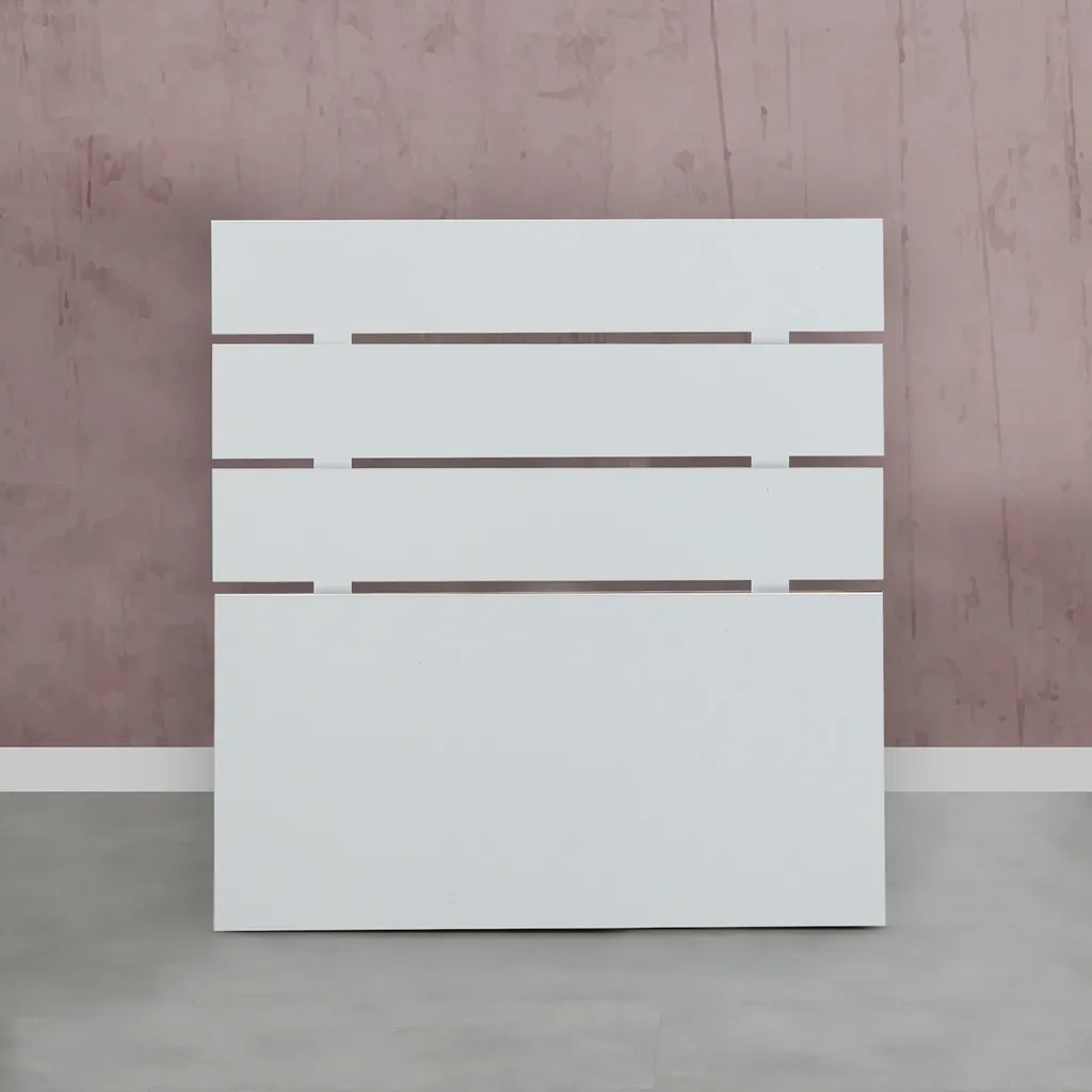 Panneau de lit Fuga 90LK en mélaminé blanc brillant 100 x 90 cm - Déco