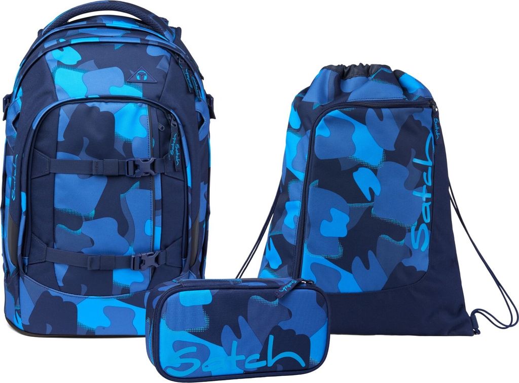 Satch Schulrucksack-Set PACK Blau 3-teilig