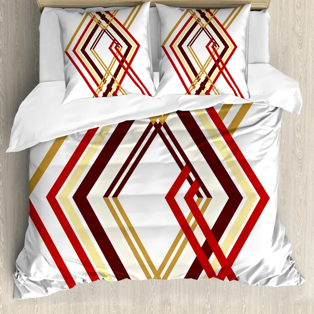 Set Copripiumino ABAKUHAUS Matrimoniale Moderno Rombi Antiacaro
