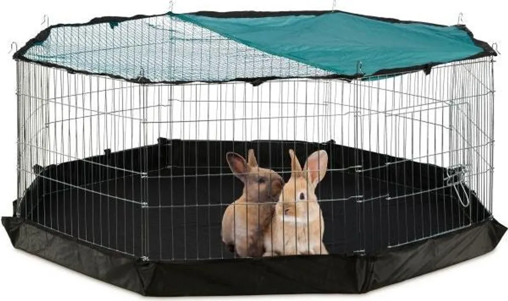 Enclos pour petits animaux avec filet et fond de protection modulable