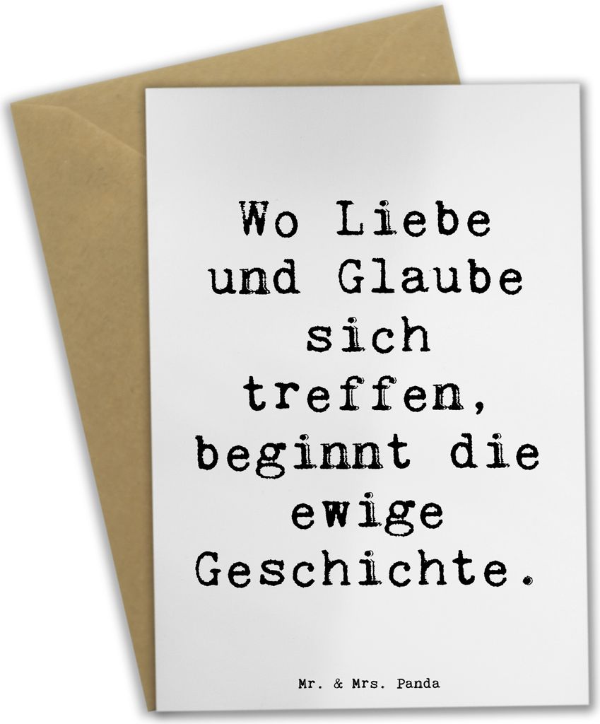 Mr. & Mrs. Panda Klappkarte Spruch Kirchliche Trauung Liebe Glaube - Weiß - Geschenk, Glückwunschkarte, Ehe, Heirat, Beileidskarte, Blumenschmuck...