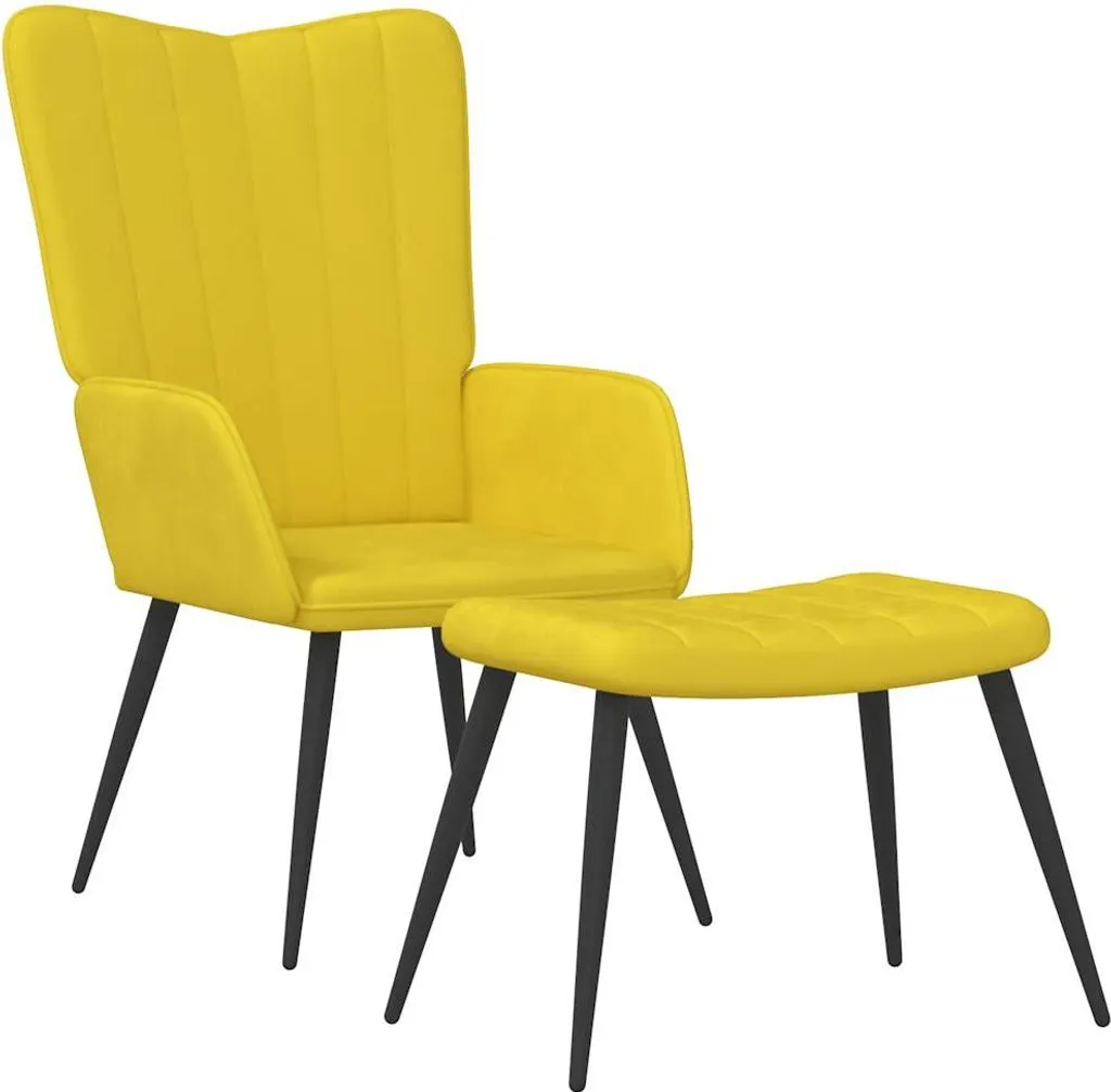 Sedia Relax con Poggiapiedi Velluto Giallo Senape vidaXL Casa