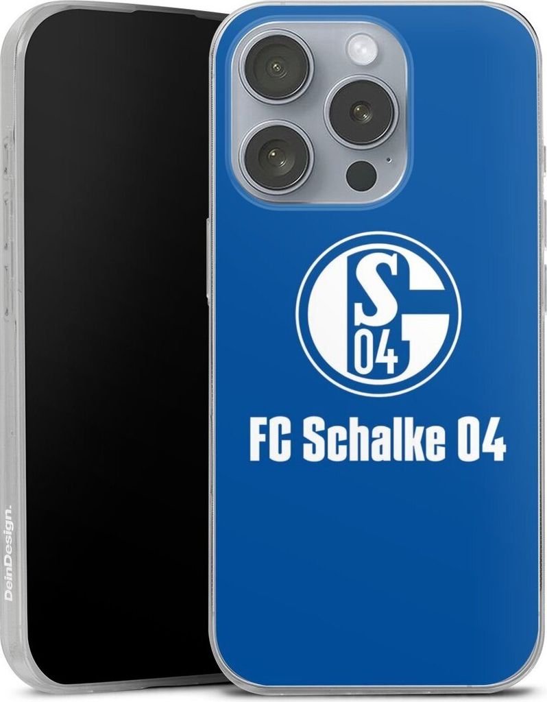 DeinDesign Slim Hülle für Apple iPhone 16 Pro Silikon Case Ultra Dünn Handyhülle FC Schalke 04 Logo Offizielles Lizenzprodukt