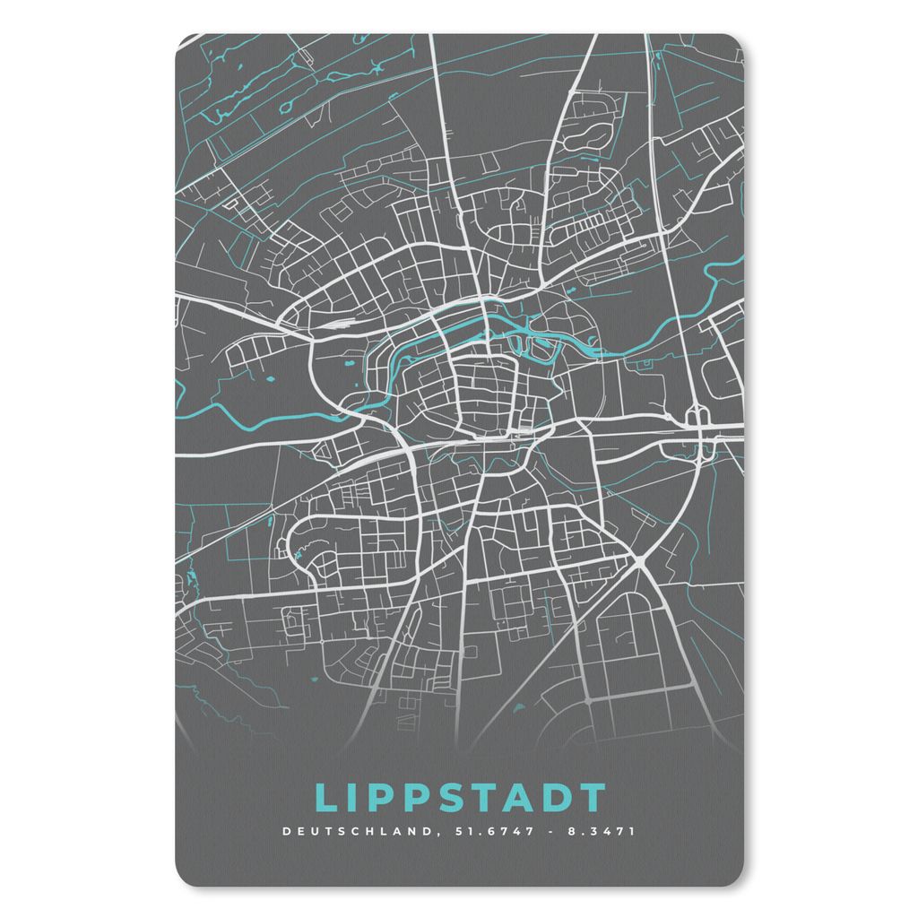 MuchoWow Mauspad Mousepad Karte - Stadtplan - Lippstadt - Deutschland - Blau 18x27 cm - Mousepads - Maus Mat - Pad - Mausunterlage