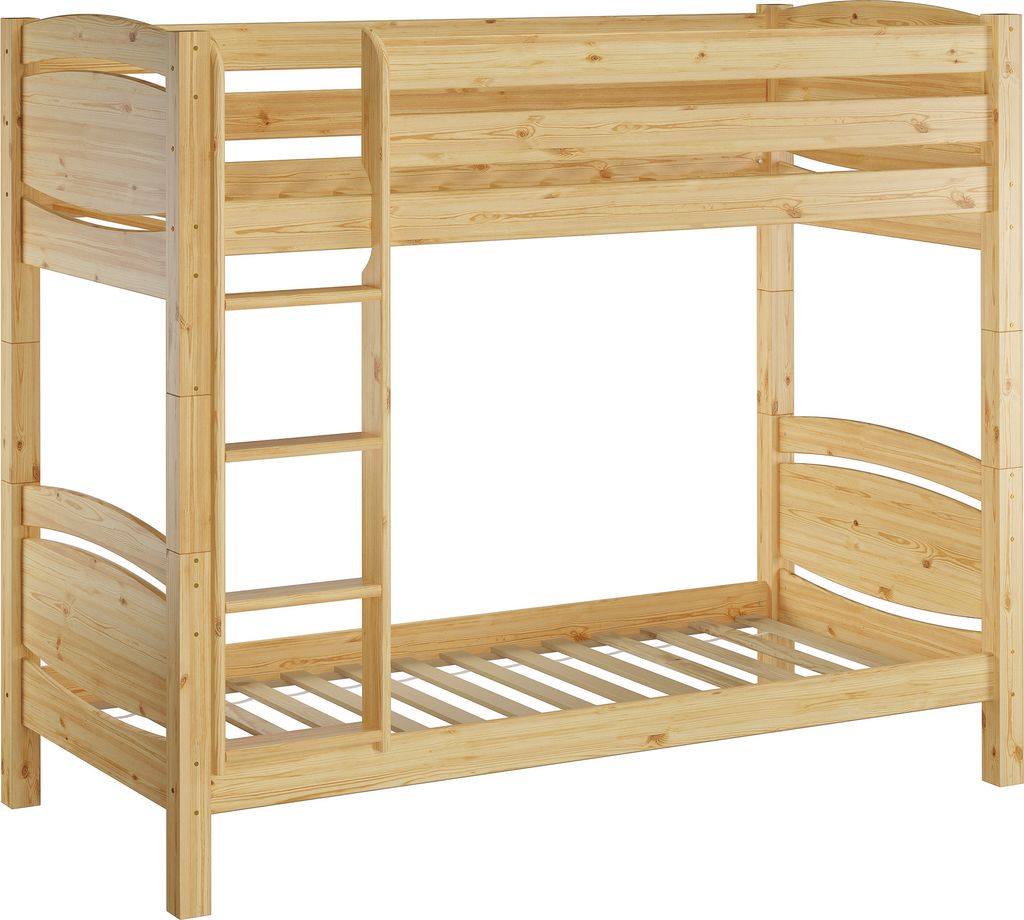 Etagenbett Massivholz Kiefer 90x200cm hohes Stockbett Zubehör wählbar V-60.13-09Ni100Rollrost inkl.