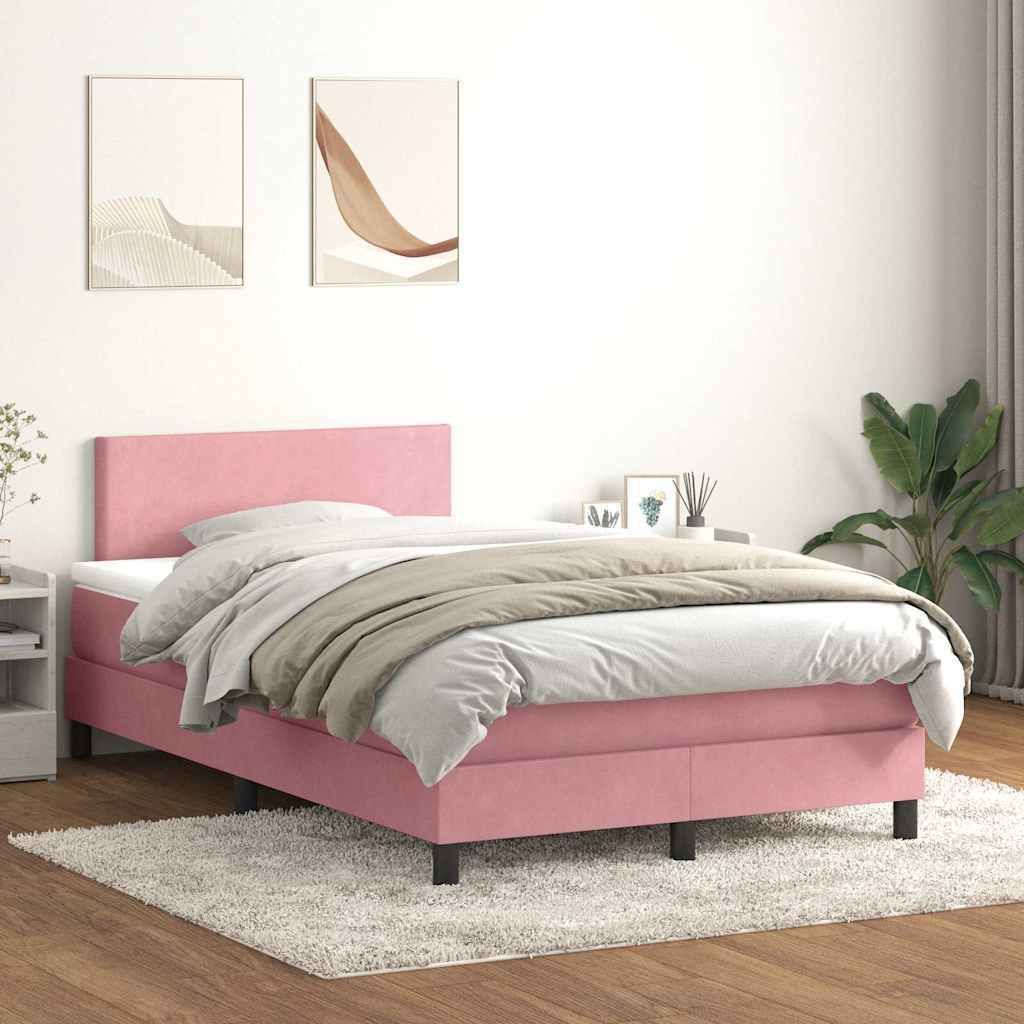 Maison Exclusive - Boxspringbett mit Matratze & LED Rosa 120x220 cm Samt