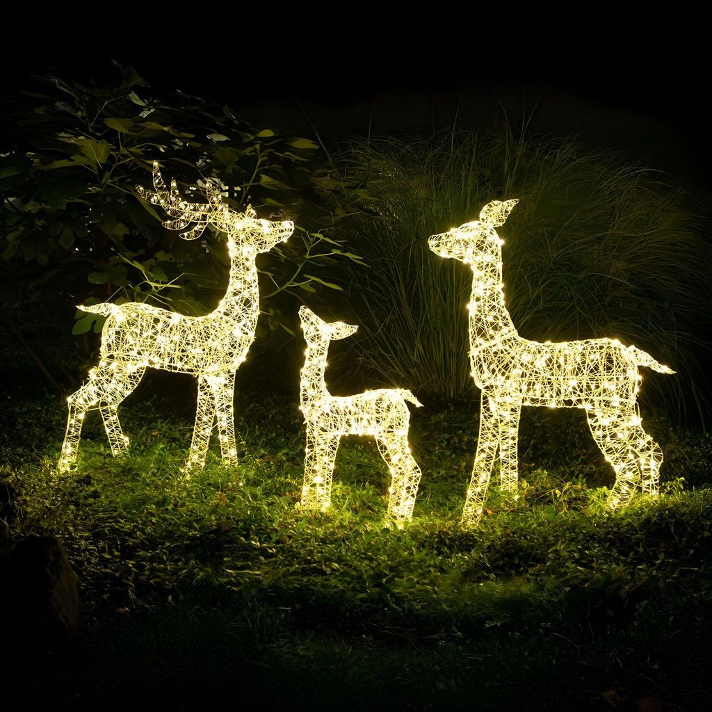 BURI LED Rentier Familie 3er Set warmweiß 700 LEDs
