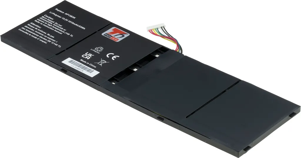 Batteria T6 Power per Acer Aspire R3-471TG serie, Li-Poly, 15,2 V, 3510 mAh (53 Wh), nero
