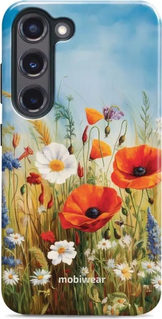 Handyhülle für Galaxy S23 Plus, Mobiwear Elite Pro, Wiesenblumen