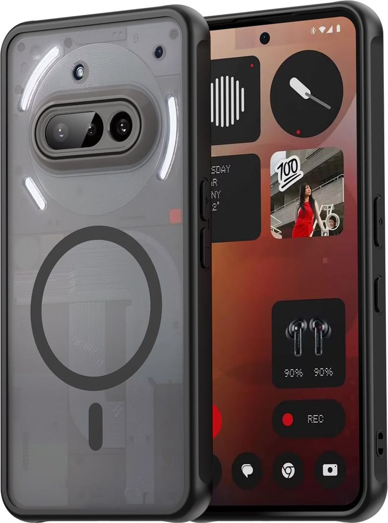 Matte Case Magsafe Hülle für Nothing Phone 3A Schutzhülle Kratzfest Passgenau in Schwarz