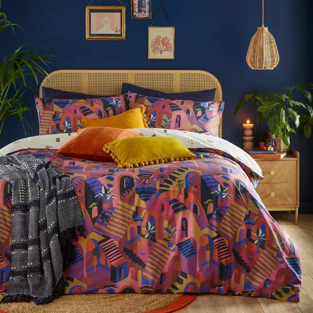 Parure de lit réversible Magenta Eivissa RV3245 Furn en Kingsize XL