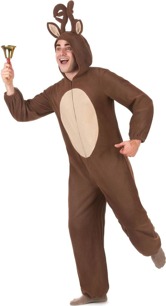 Rentier-Kostüm Jumpsuit Weihnachten braun-beige - Einheitsgröße