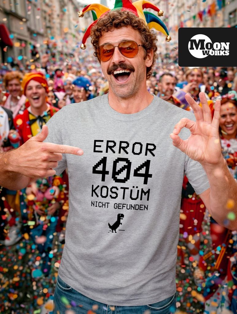 Herren T-Shirt Fasching Karneval - NEU -Kostüm-Ersatz Verkleidung Last Minute Faschingskostüme Männer Funshirt Moonworks