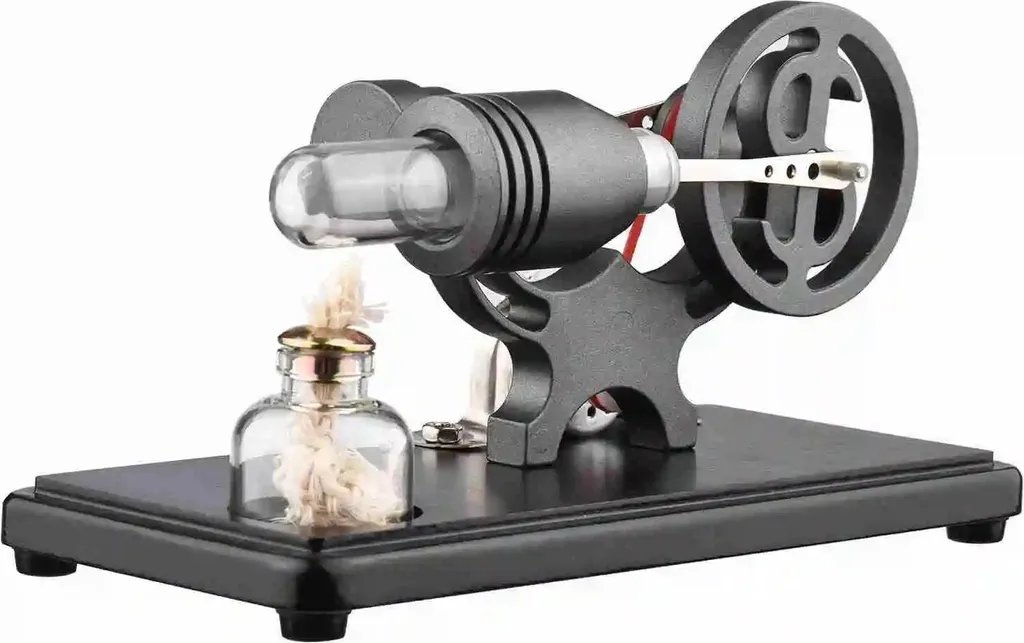 Mini Moteur Stirling à Air Chaud – Modèle Physique éducatif En Métal Doré – Cadeau Pour Enfants Curieux