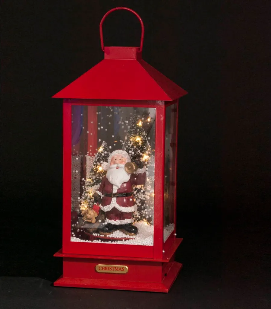 Lanterna di Babbo Natale LED 38cm - Decorazione Natalizia Retro Vintage