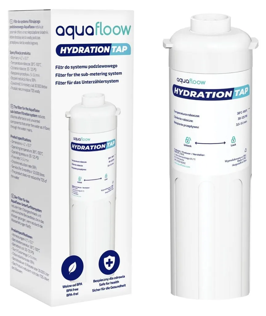 Filtre à eau Aquafloow charbon actif réduction du chlore efficace - 2