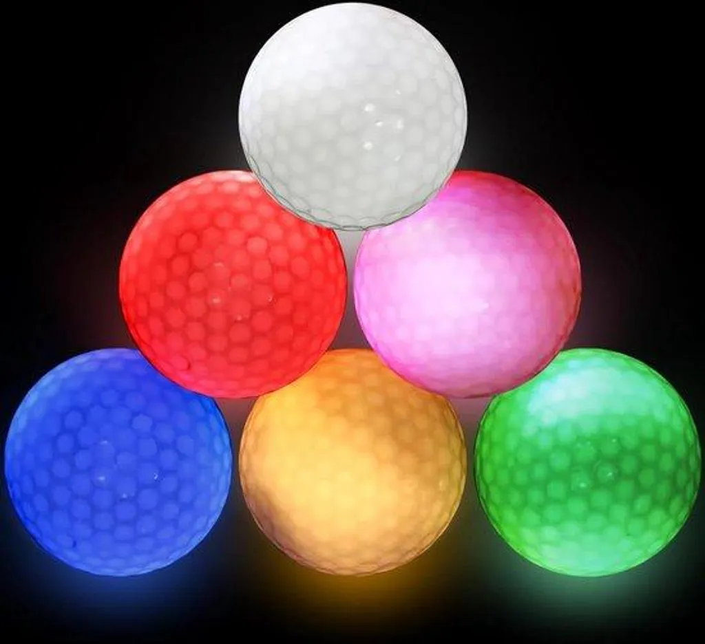 Balles de golf pour entraînement nocturne en lot de 6 de couleurs
