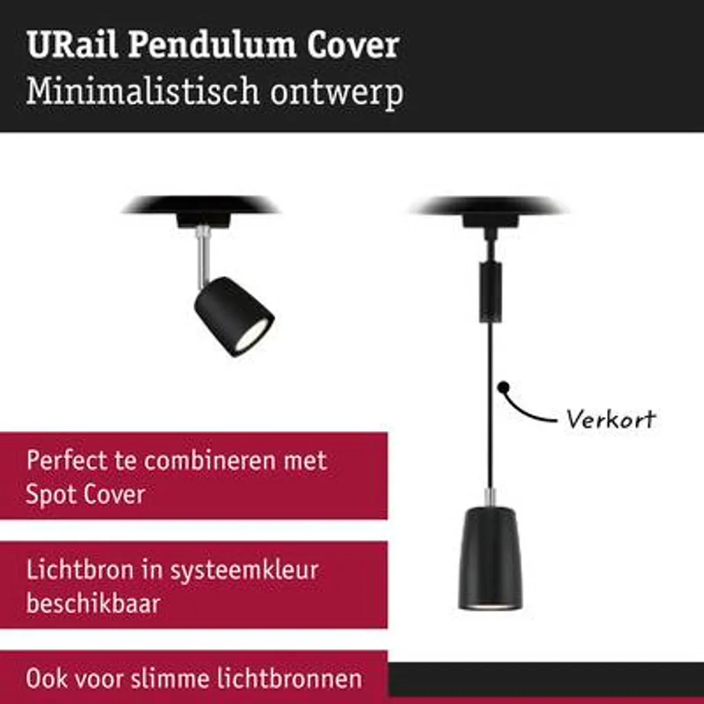 Suspension URail Paulmann Cover noir mat dimmable éclairage modulable - 4