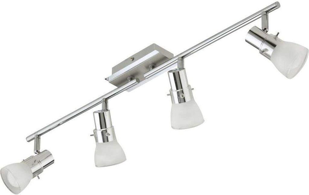 4-flg. Deckenleuchte Chrom Glas inkl. LED Leuchtmittel