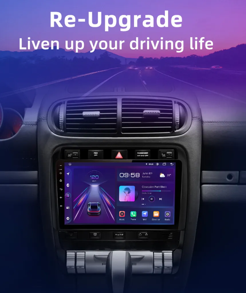 Station Multimédia Android GPS et CarPlay pour Porsche Cayenne 1 9PA