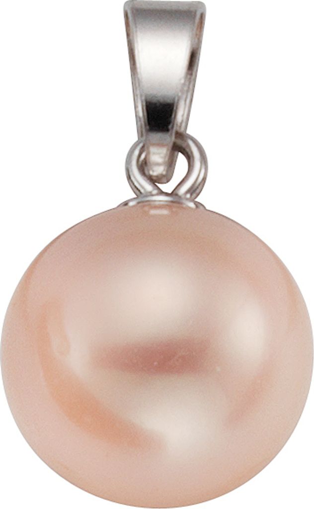 F Anhänger 925/- Sterling Silber 1,4cm weiß Süßwasserzuchtperle pink 373240003-95
