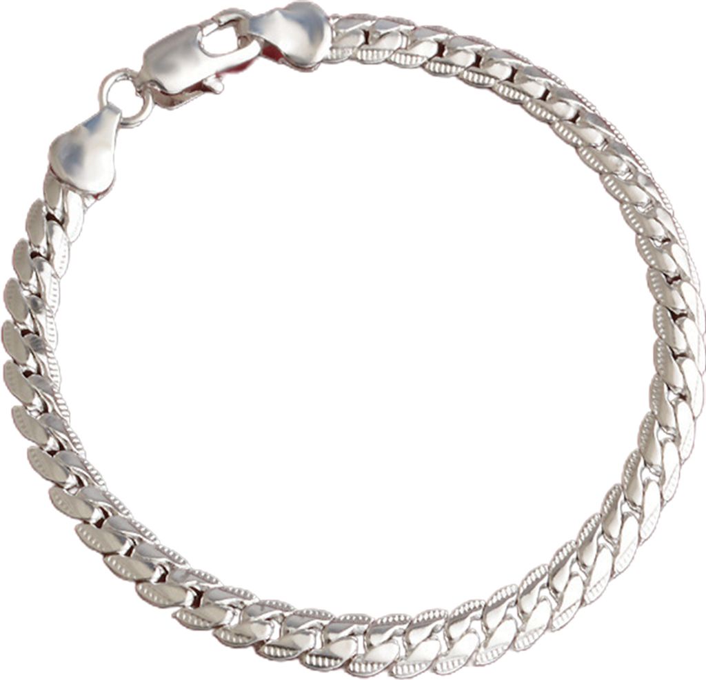 Uni-Gliederarmband, japanischer koreanischer Stil, exquisiter Schmuck, glattes, modisches Aussehen, Kettenarmband für Dating-Silber,5mm