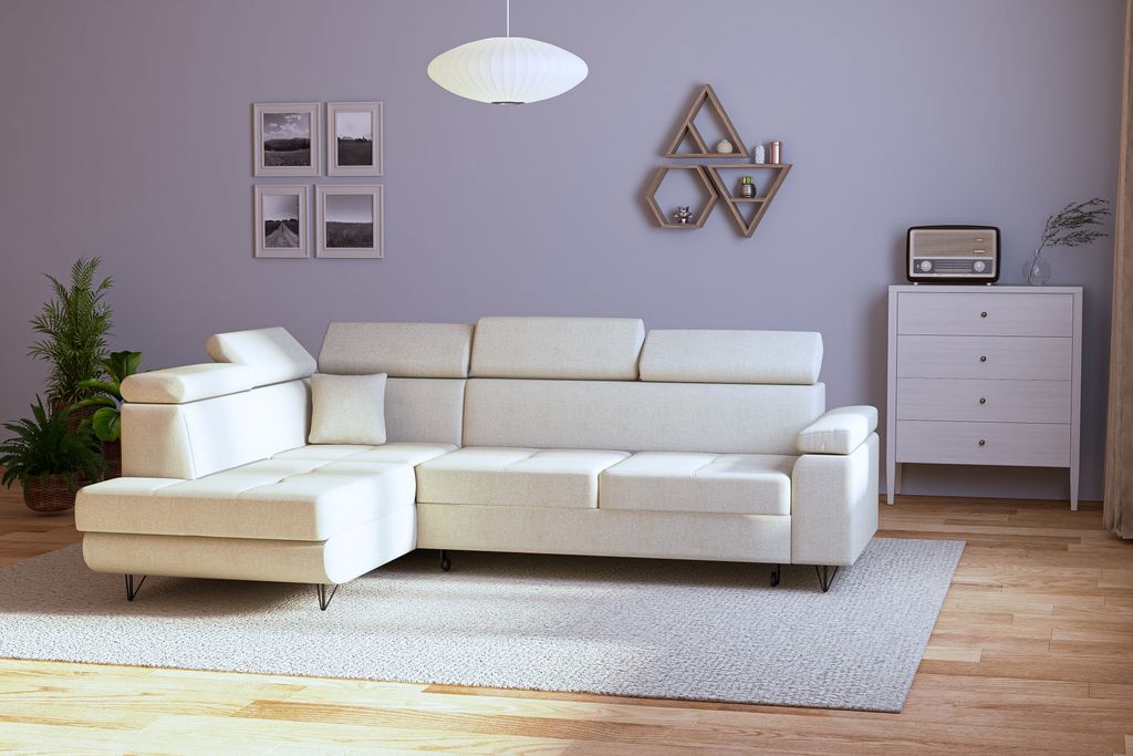 FURMEB24 ECKSOFA CAPRI mit schlaffunktion links 249x184 cm BEIGE savana