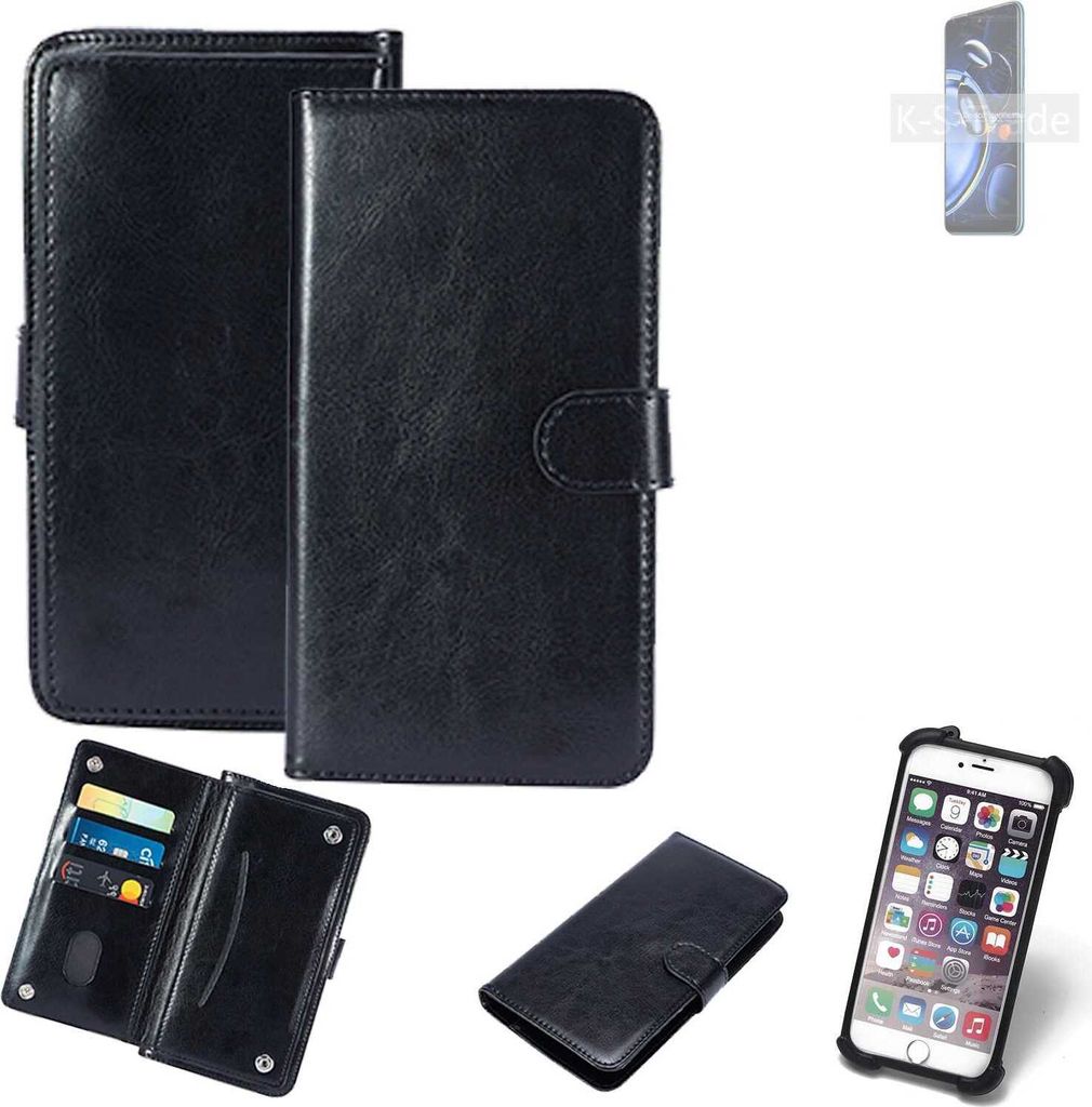 K-S-Trade 360° Hülle kompatibel mit Xiaomi Redmi Note 11SE schwarz Kunstleder Case BookCase WalletCase Kunstlederederhülle Handyhülle,