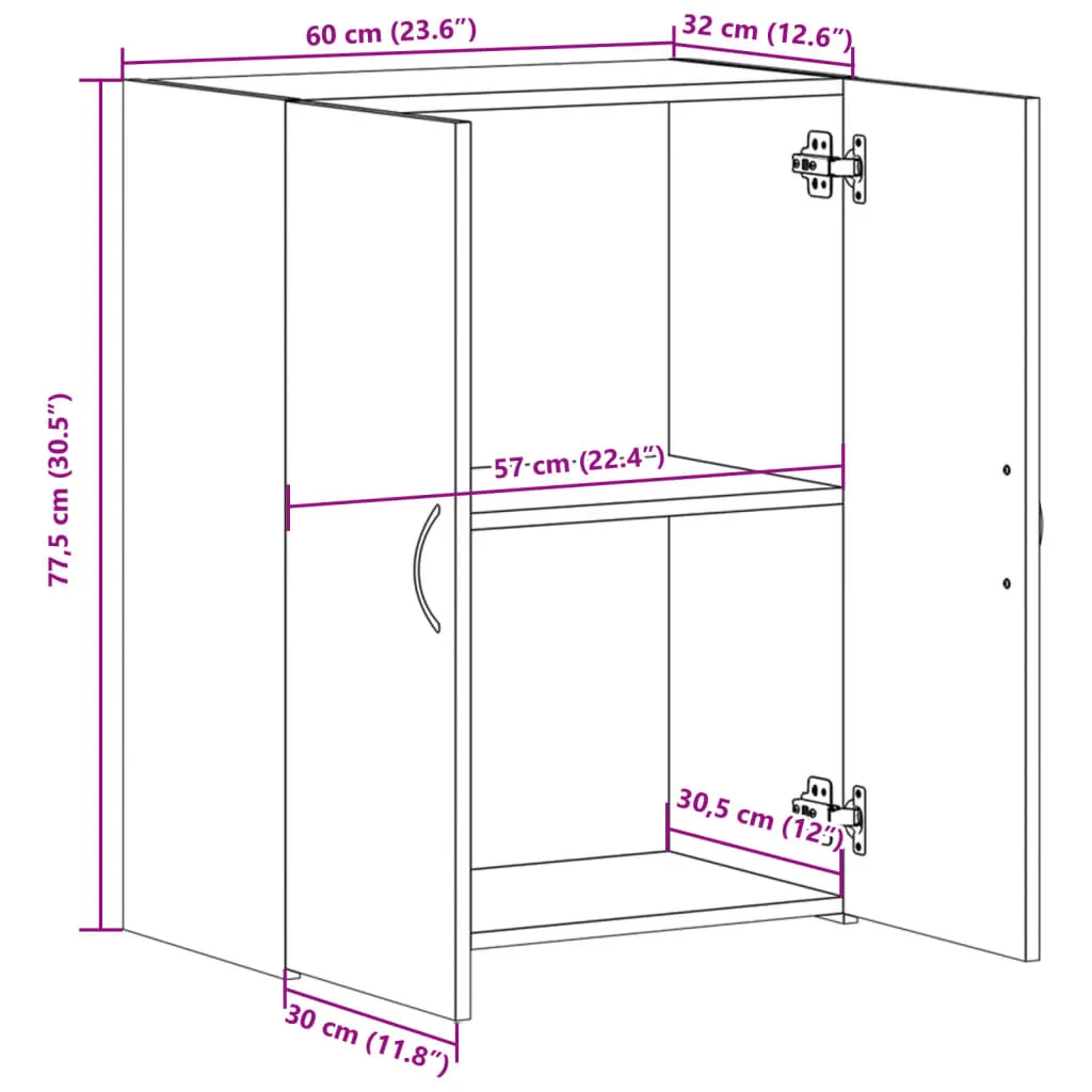 Schedario SYFAX™ Grigio Sonoma 60cm | Mobiletto Documenti Multistrato - 9